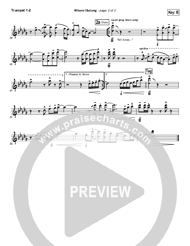 Where I Belong Trumpet 1,2 (Building 429)