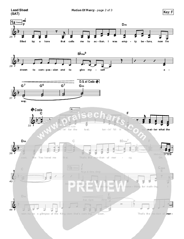 Motion Of Mercy Lead (SAT) (Francesca Battistelli)