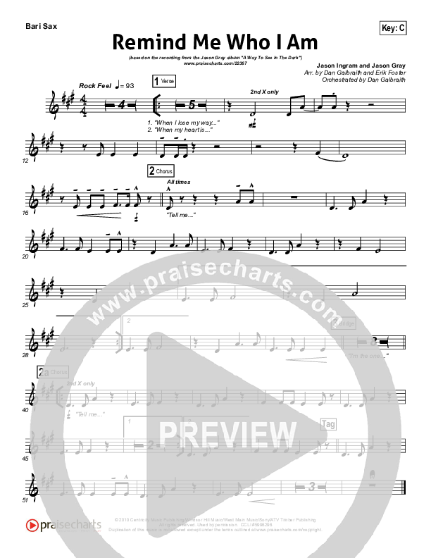 Remind Me Who I Am  Bari Sax (Jason Gray)