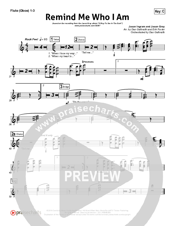 Remind Me Who I Am Flute/Oboe 1/2/3 (Jason Gray)