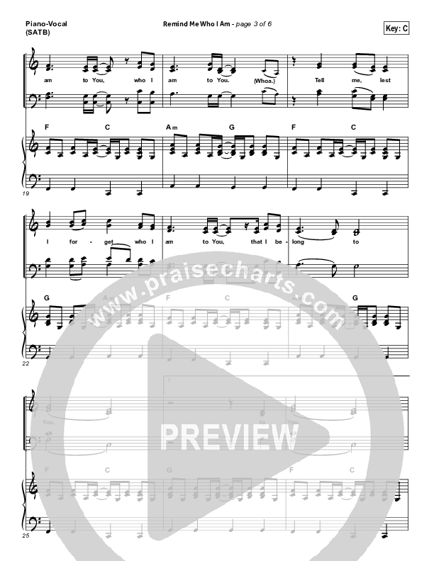 Remind Me Who I Am Piano/Vocal (Jason Gray)