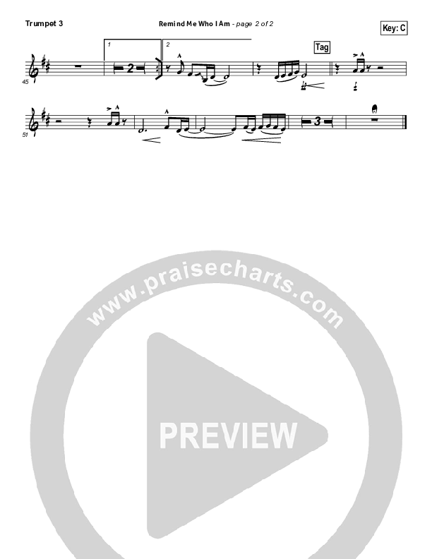 Remind Me Who I Am  Trumpet 3 (Jason Gray)