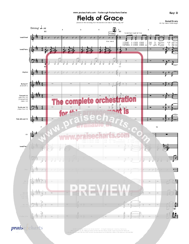 Fields Of Grace Conductor's Score (Darrell Evans)