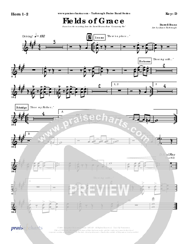 Fields Of Grace French Horn 1/2 (Darrell Evans)