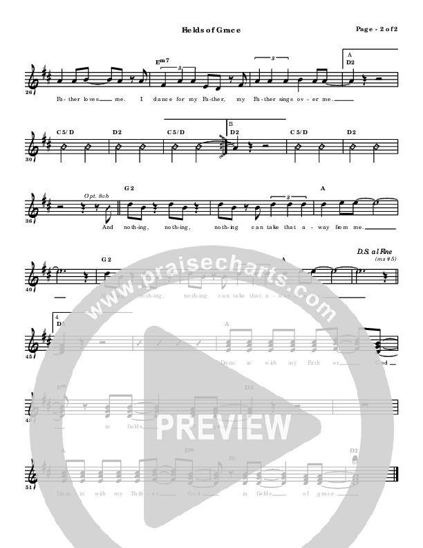 Fields Of Grace Lead Sheet (SAT) (Darrell Evans)