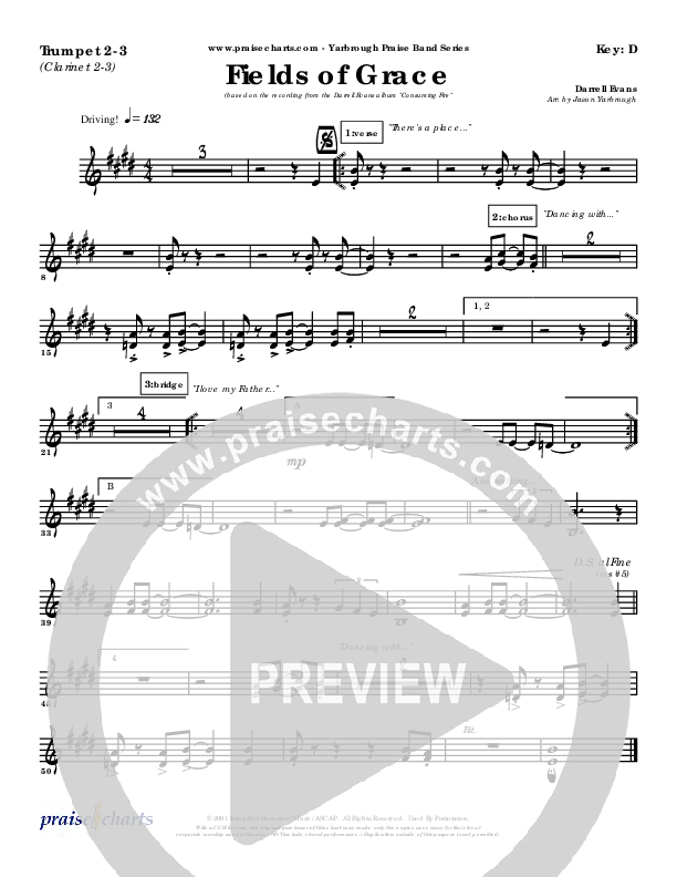 Fields Of Grace Trumpet 2/3 (Darrell Evans)