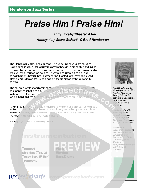 Praise Him Praise Him (Instrumental) Orchestration (Brad Henderson)