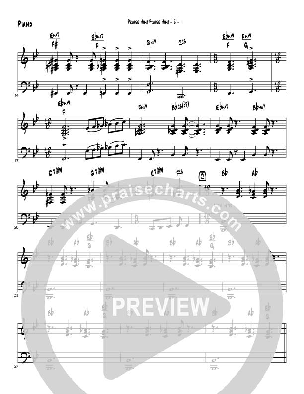 Praise Him Praise Him (Instrumental) Piano Sheet (Brad Henderson)