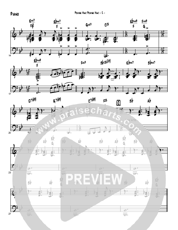 Praise Him Praise Him (Instrumental) Piano Sheet (Brad Henderson)