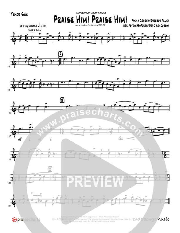 Praise Him Praise Him (Instrumental) Tenor Sax 2 (Brad Henderson)
