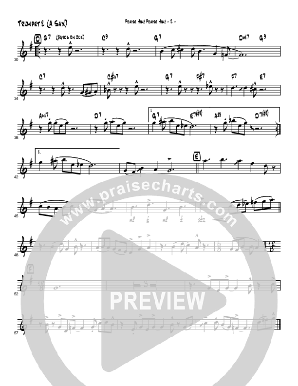 Praise Him Praise Him (Instrumental) Trumpet 2 (Brad Henderson)