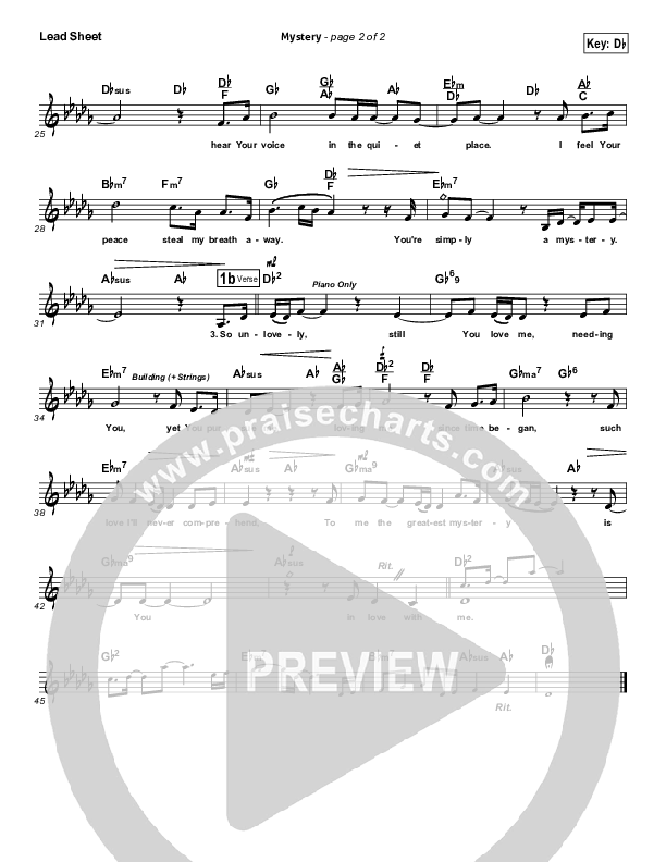 Mystery Lead Sheet (Gateway Worship)