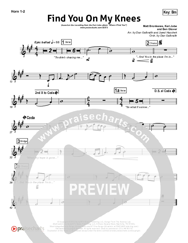 Find You On My Knees Brass Pack (Kari Jobe)