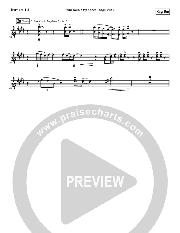 Find You On My Knees Trumpet 1,2 (Kari Jobe)