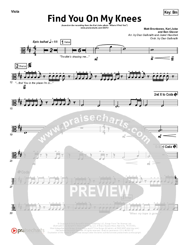 Find You On My Knees Viola (Kari Jobe)