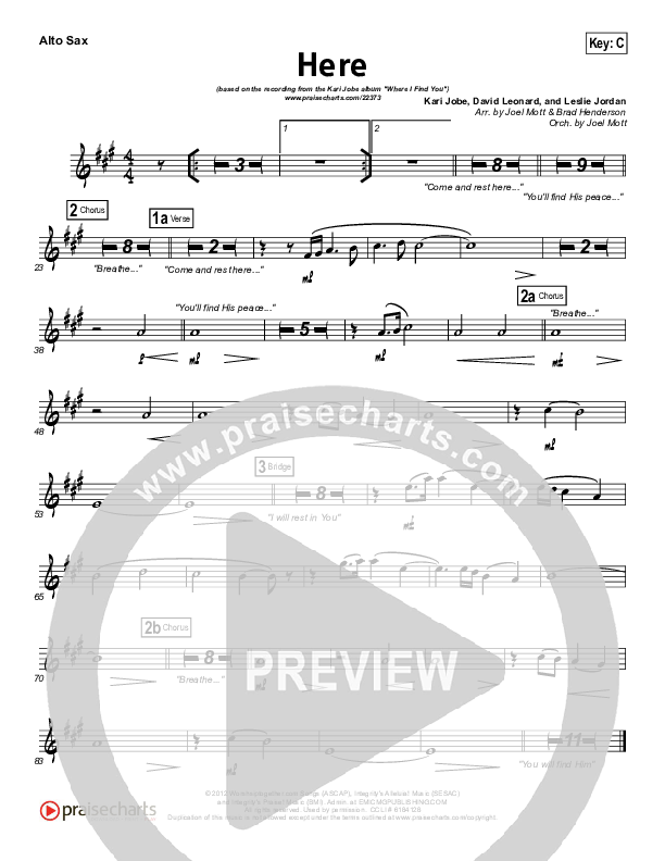 Here Alto Sax (Kari Jobe)