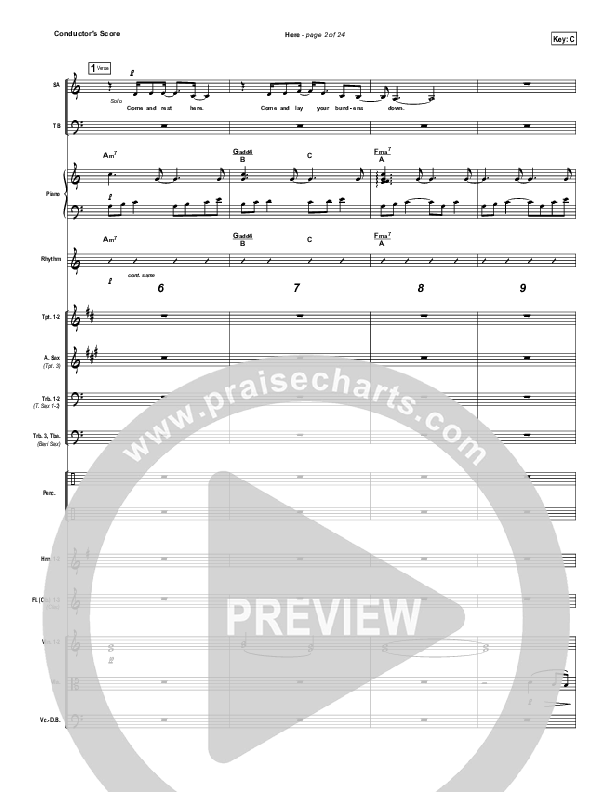 Here Conductor's Score (Kari Jobe)