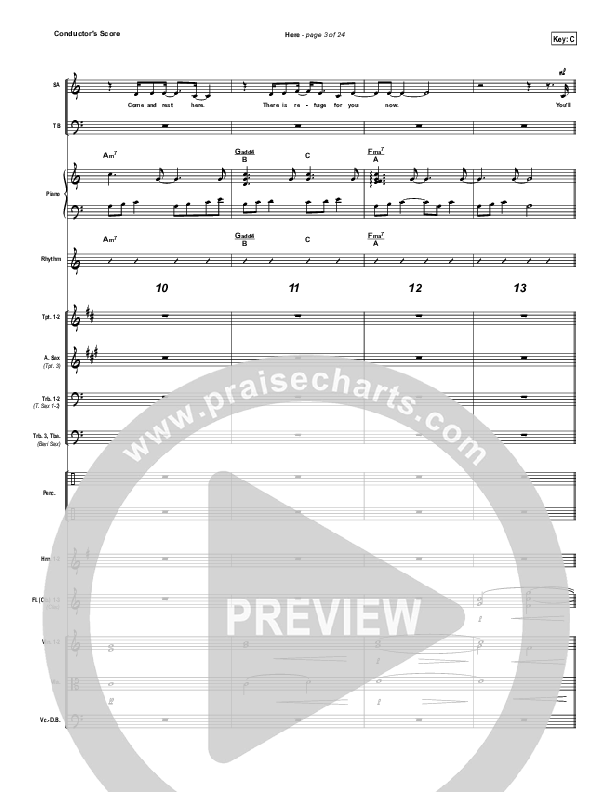 Here Conductor's Score (Kari Jobe)