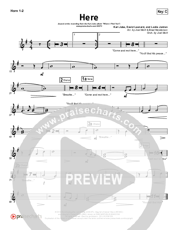 Here French Horn 1/2 (Kari Jobe)