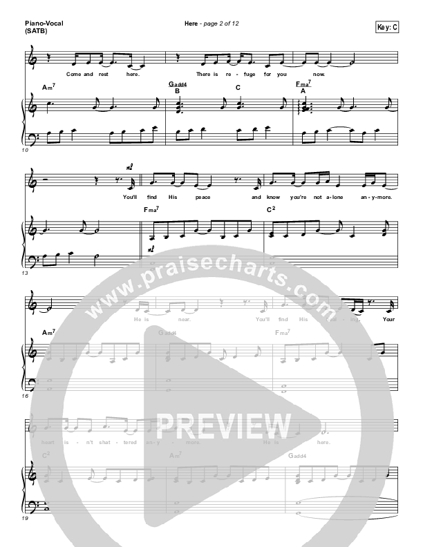 Here Piano/Vocal (Kari Jobe)