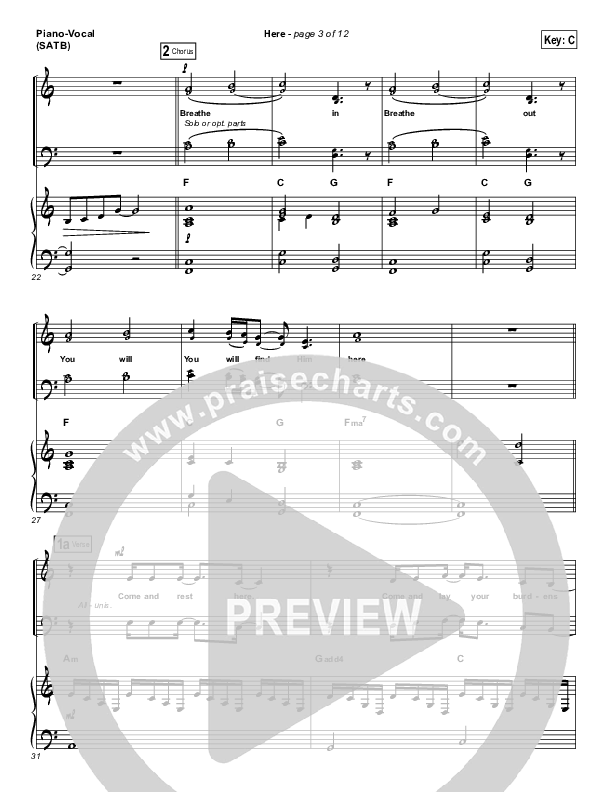 Here Piano/Vocal (SATB) (Kari Jobe)