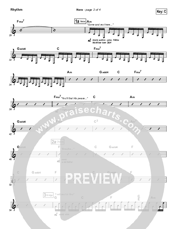 Here Rhythm Chart (Kari Jobe)