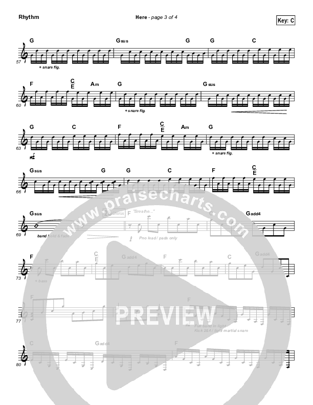 Here Rhythm Chart (Kari Jobe)