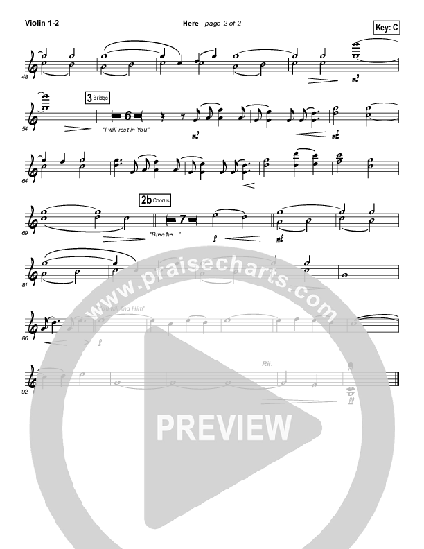 Here Violin 1/2 (Kari Jobe)