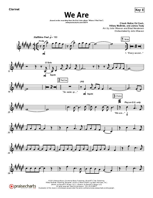 We Are Clarinet (Kari Jobe)