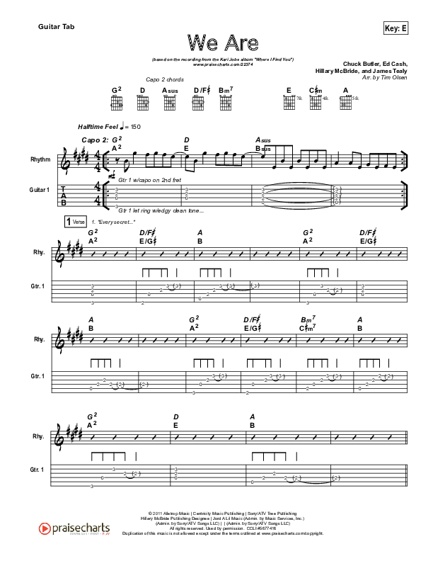 We Are Guitar Tab (Kari Jobe)