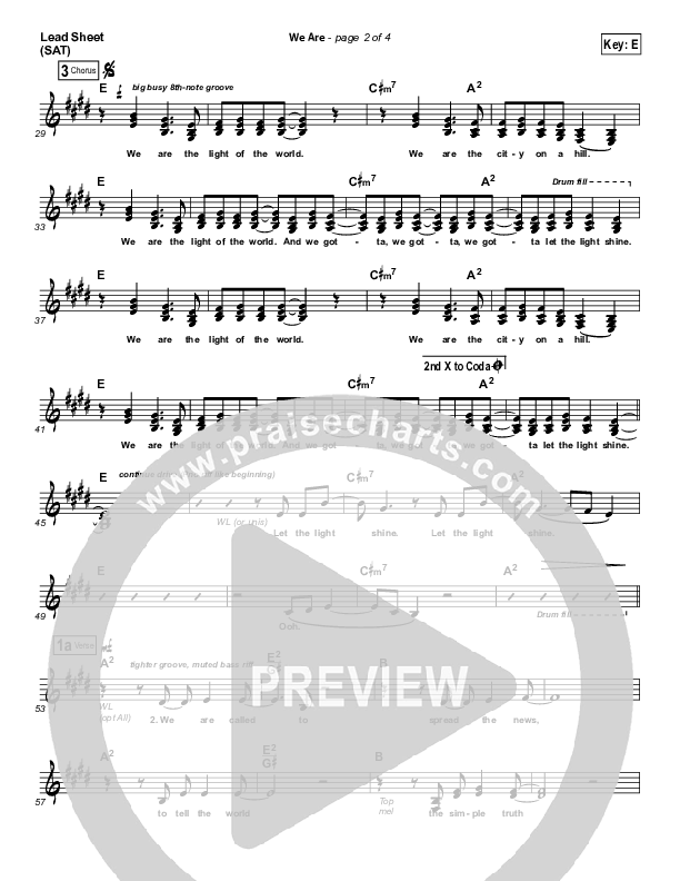 We Are Lead Sheet (SAT) (Kari Jobe)