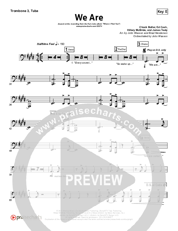 We Are Trombone 3/Tuba (Kari Jobe)