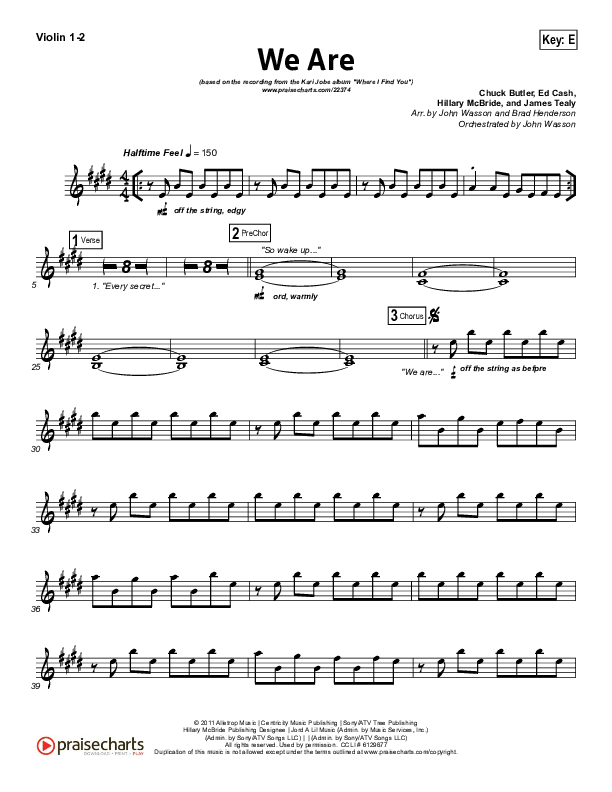 We Are Violin 1/2 (Kari Jobe)