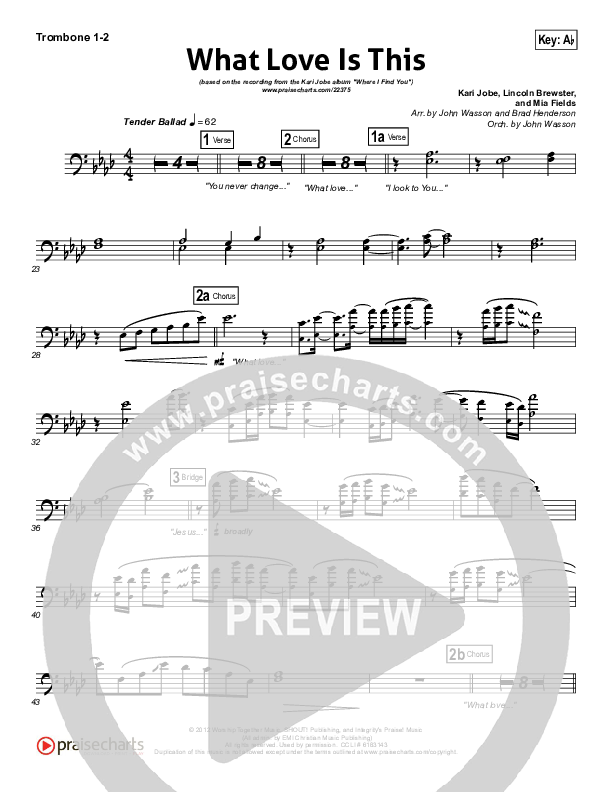 What Love Is This Trombone 1/2 (Kari Jobe)