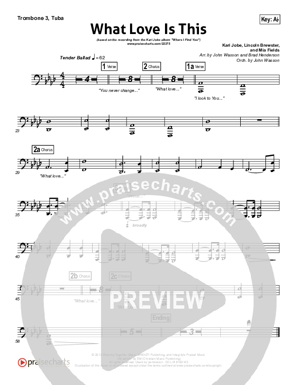 What Love Is This Trombone 3/Tuba (Kari Jobe)