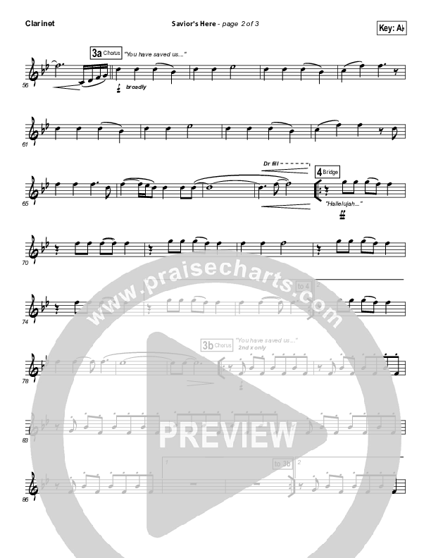 Savior's Here Clarinet (Kari Jobe)