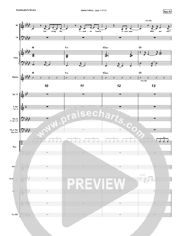 Savior's Here Conductor's Score (Kari Jobe)