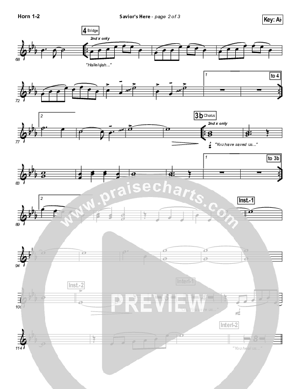 Savior's Here French Horn 1/2 (Kari Jobe)