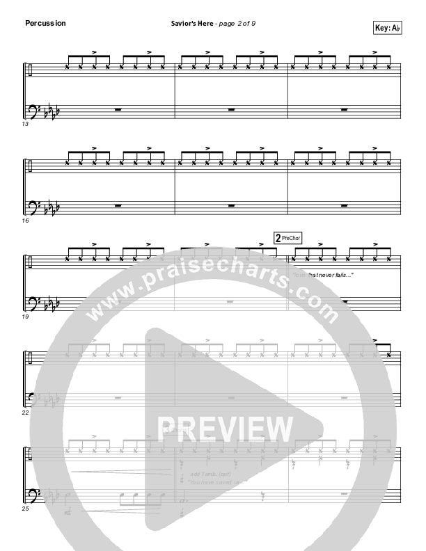 Savior's Here Percussion (Kari Jobe)