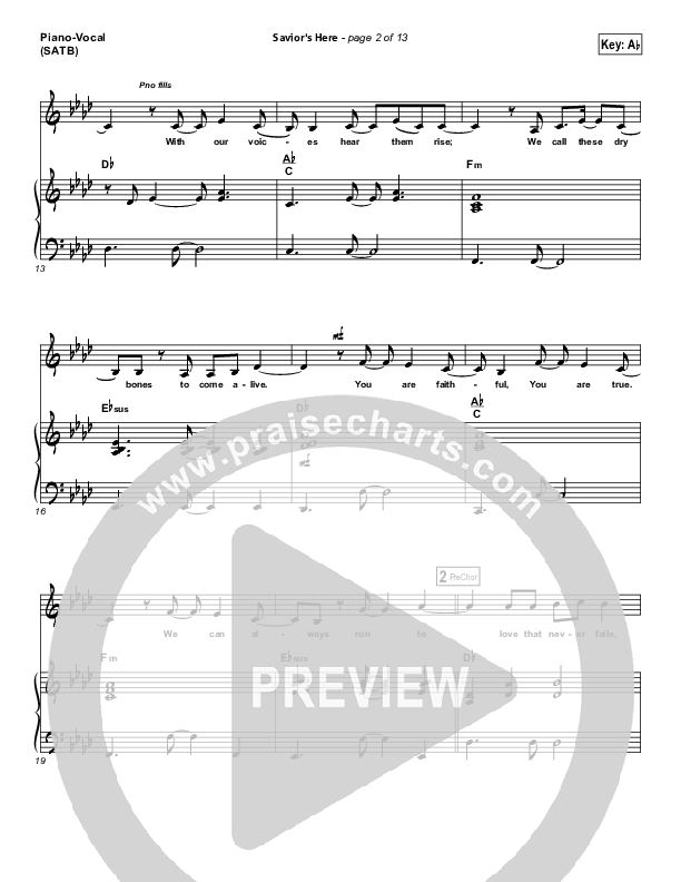 Savior's Here Piano/Vocal (SATB) (Kari Jobe)