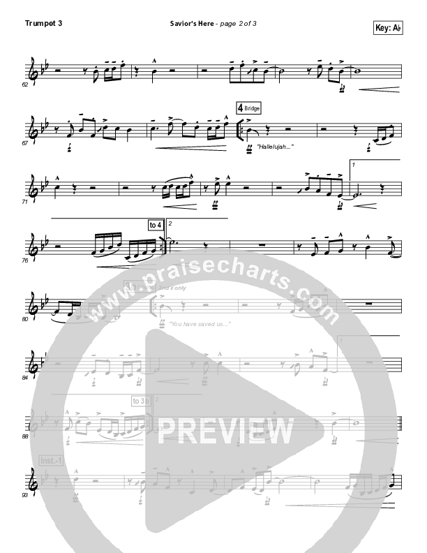 Savior's Here Trumpet 3 (Kari Jobe)