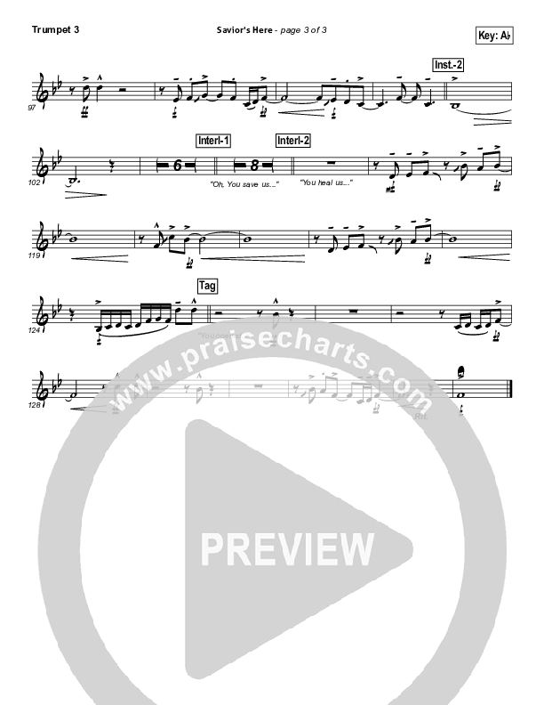 Savior's Here Trumpet 3 (Kari Jobe)