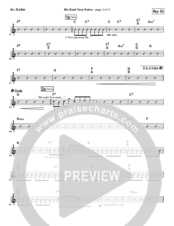 We Exalt Your Name Acoustic Guitar (Kari Jobe / Matt Maher)