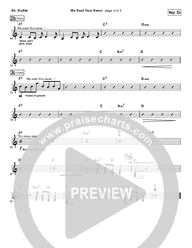 We Exalt Your Name Acoustic Guitar (Kari Jobe / Matt Maher)