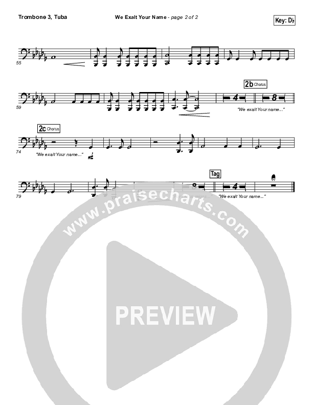 We Exalt Your Name Trombone 3/Tuba (Kari Jobe / Matt Maher)