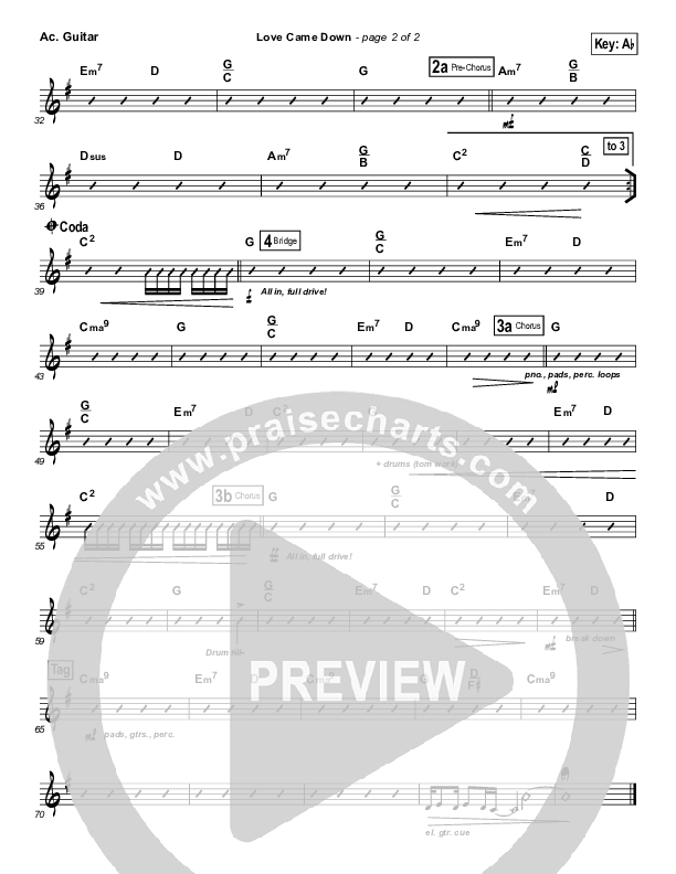 Love Came Down Acoustic Guitar (Kari Jobe)