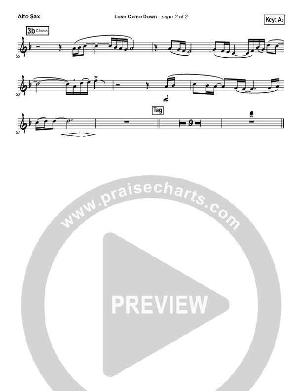 Love Came Down Alto Sax (Kari Jobe)