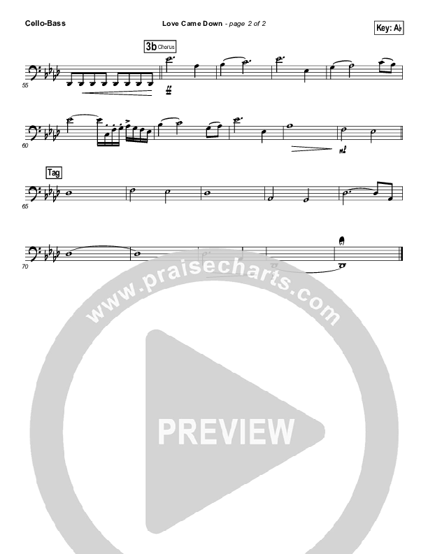 Love Came Down Cello/Bass (Kari Jobe)