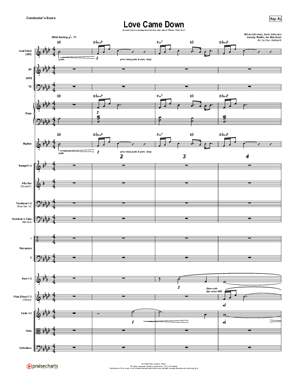 Love Came Down Conductor's Score (Kari Jobe)