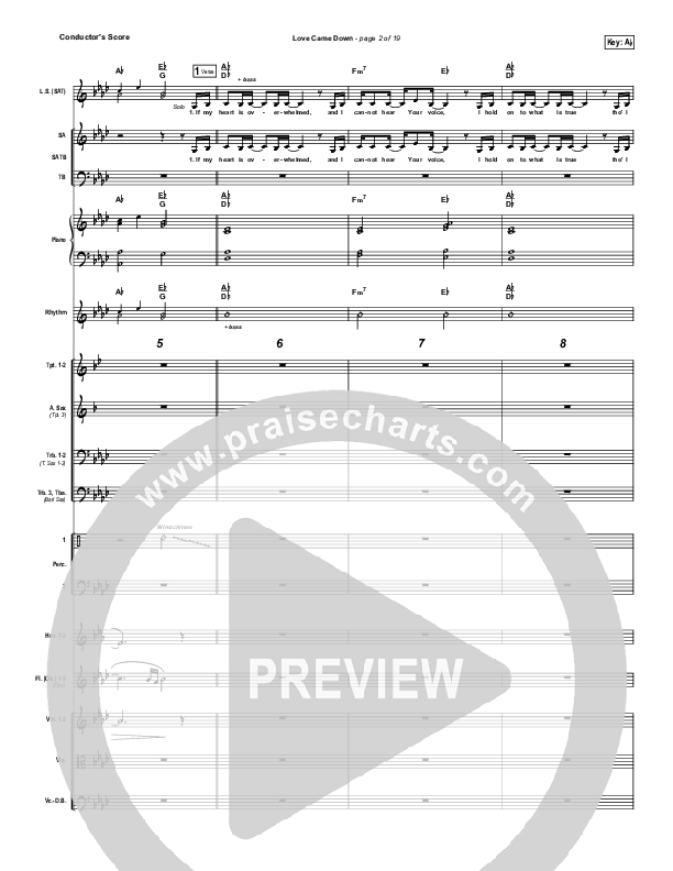 Love Came Down Conductor's Score (Kari Jobe)